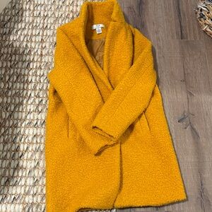 Small Mustard Yellow Boucle Coat- like new